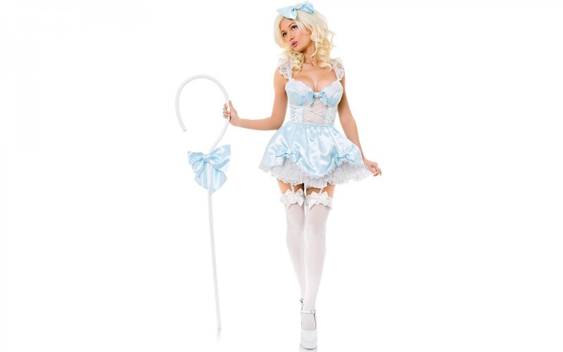 blue costume with cane