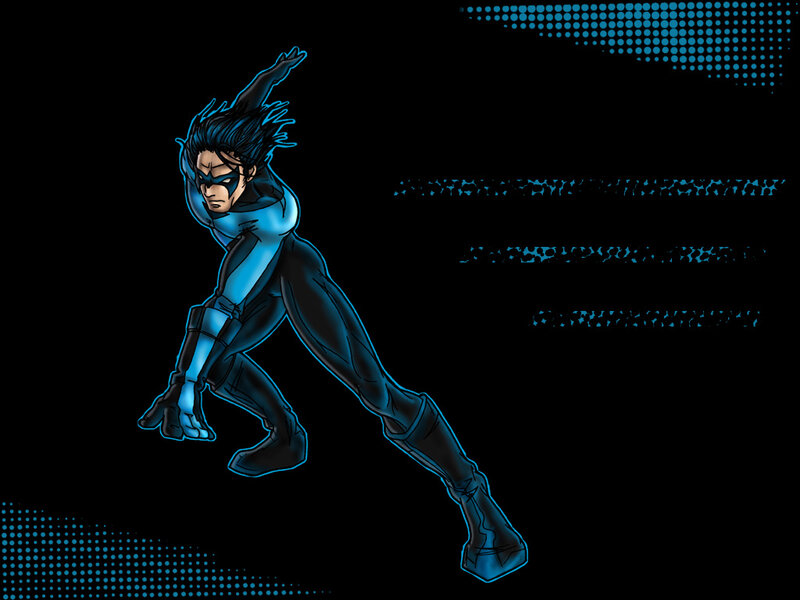 Blue-costumed Superhero