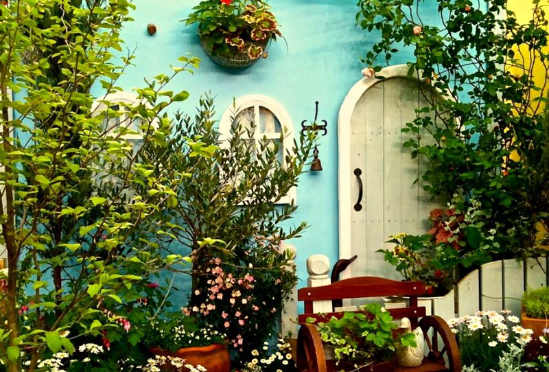 Blue Cottage Garden — Serene, Afternoon
