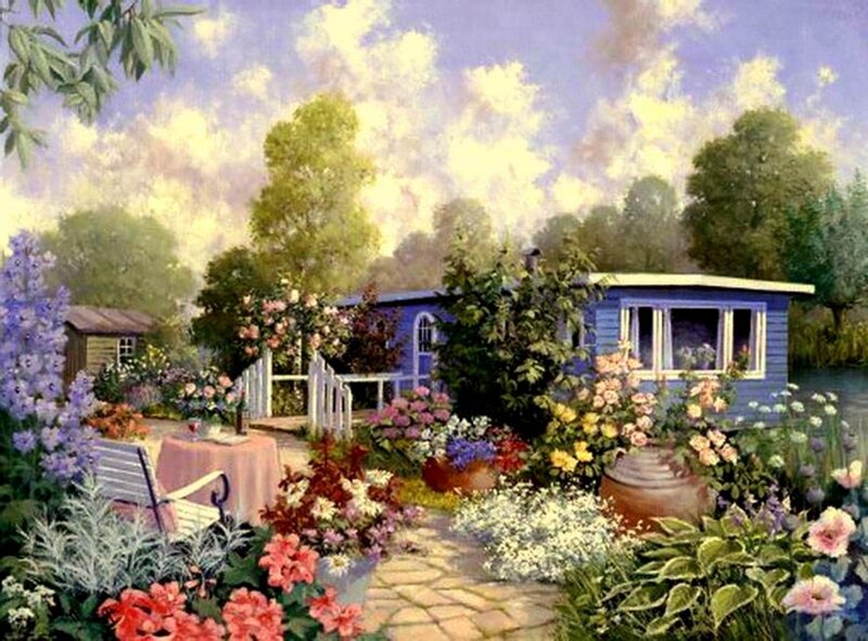 Blue Cottage Garden — Serene