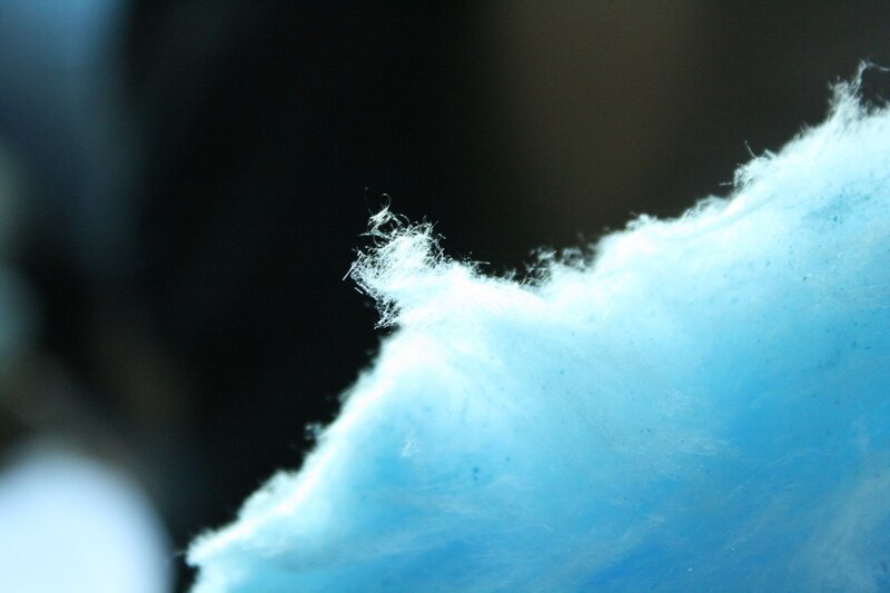 blue cotton candy close-up
