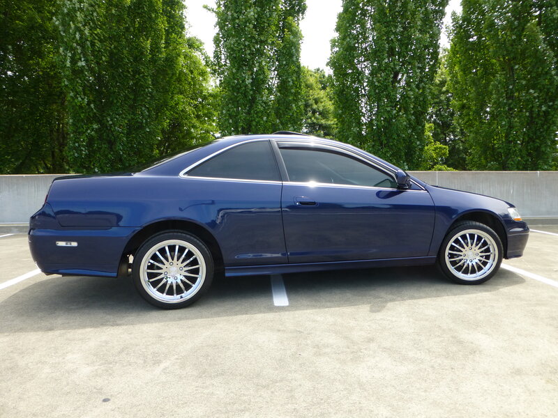 Blue Coupe Car — Calm, Afternoon, Photograph, Trees