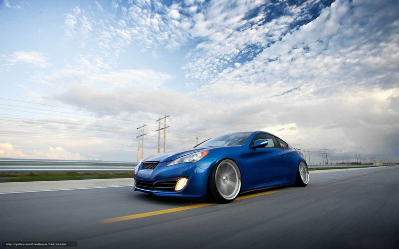 Blue Coupe Car — Dynamic, Afternoon