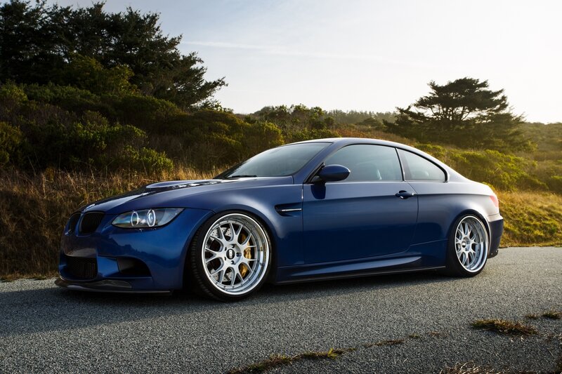 Blue Coupe Car — Serene, Sunset