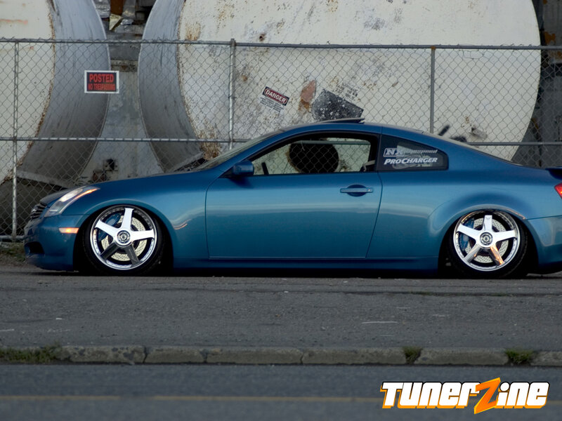 blue coupe with custom wheels