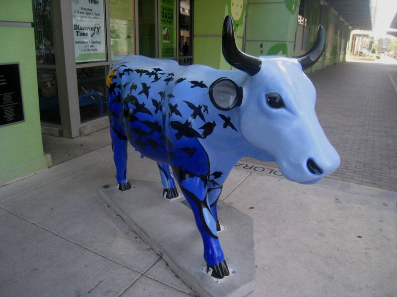Blue Cow Sculpture