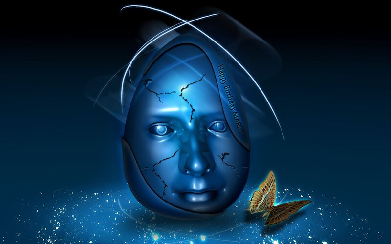 Blue Cracked Mask