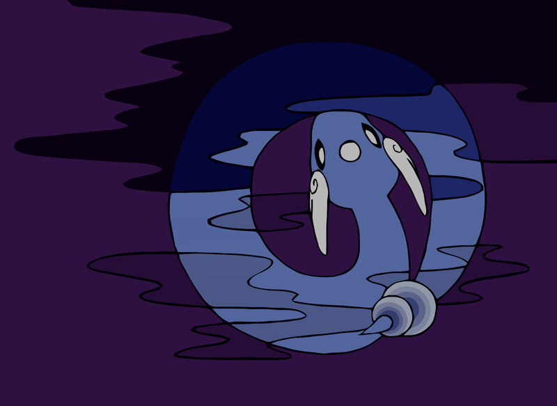 blue creature in water