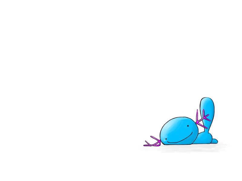 blue creature lying down