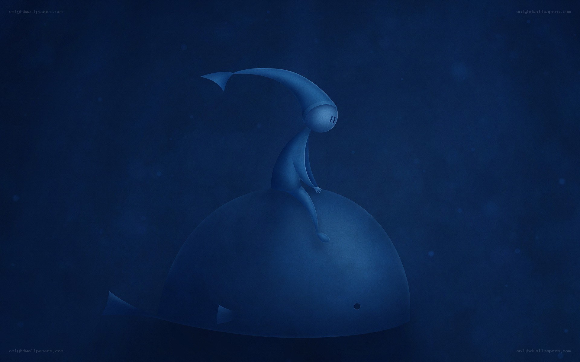 blue creature on whale