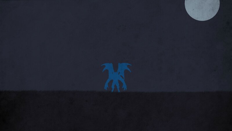 Blue Creature Silhouette — Dark