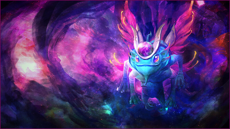 Blue Creature with Glowing Eyes