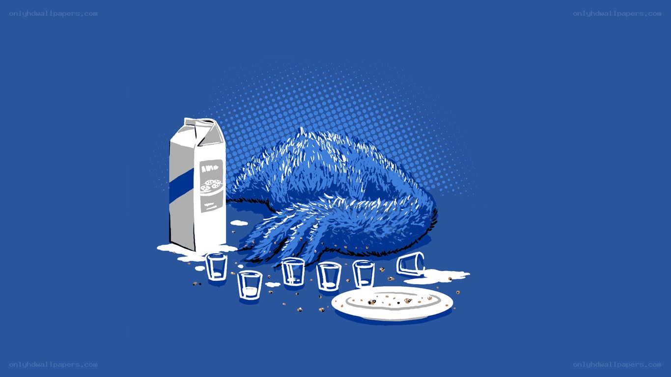 Blue creature with milk carton