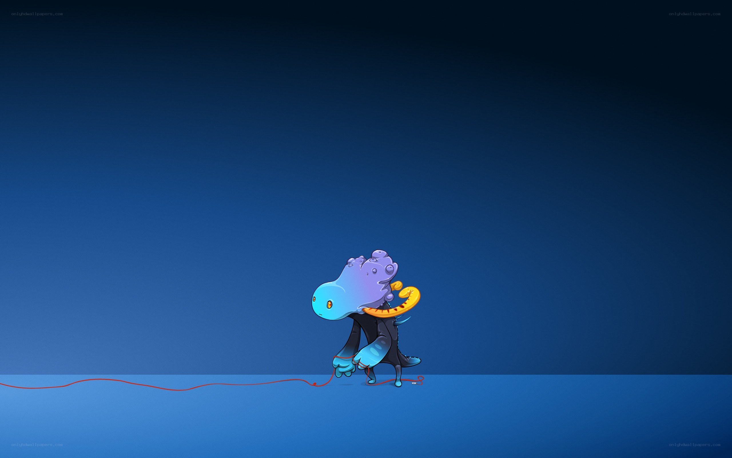 blue creature with orange ring