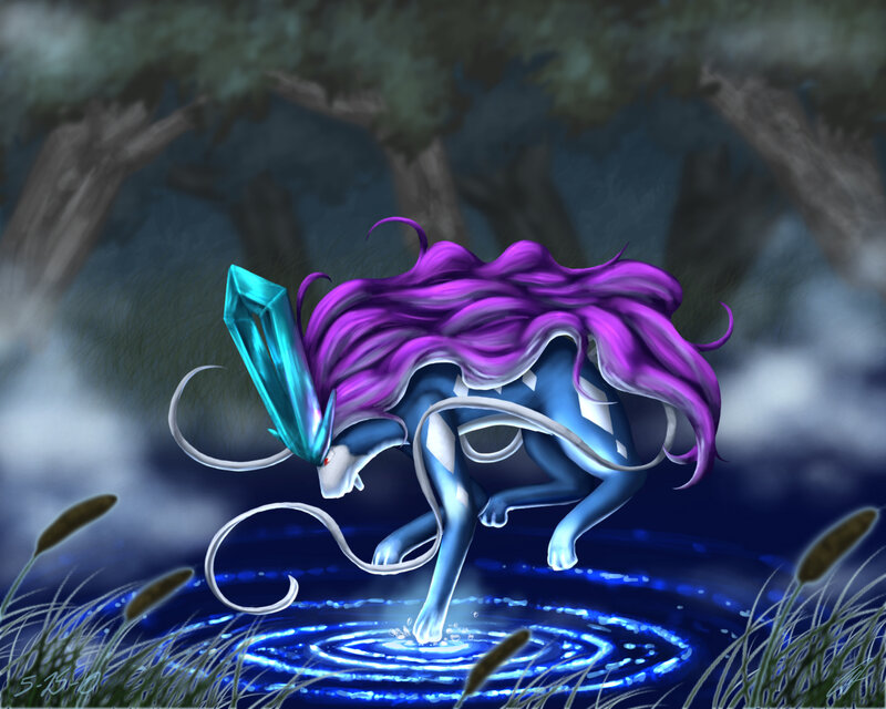 Blue Creature with Purple Hair