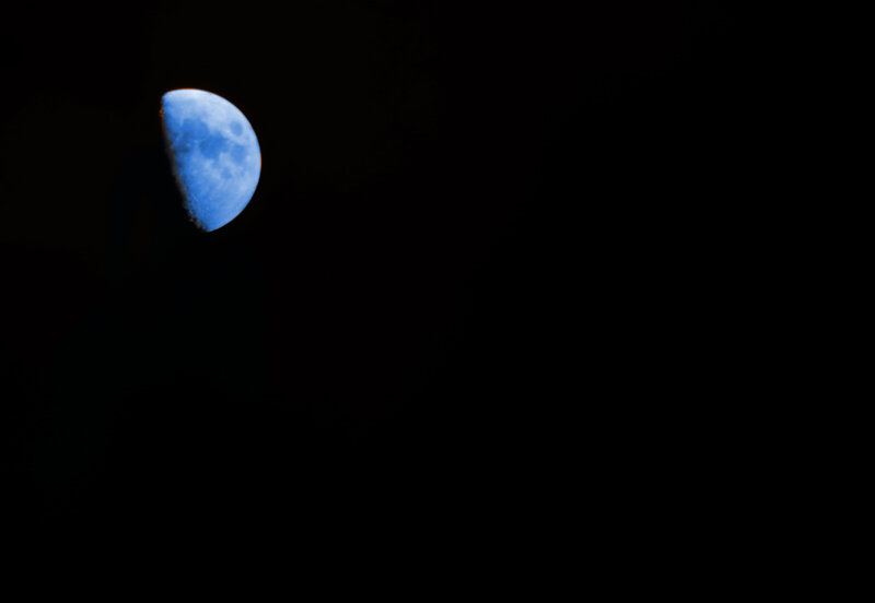 Blue Crescent Moon — Black