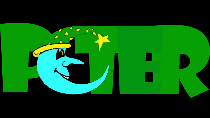 Blue Crescent Moon Character