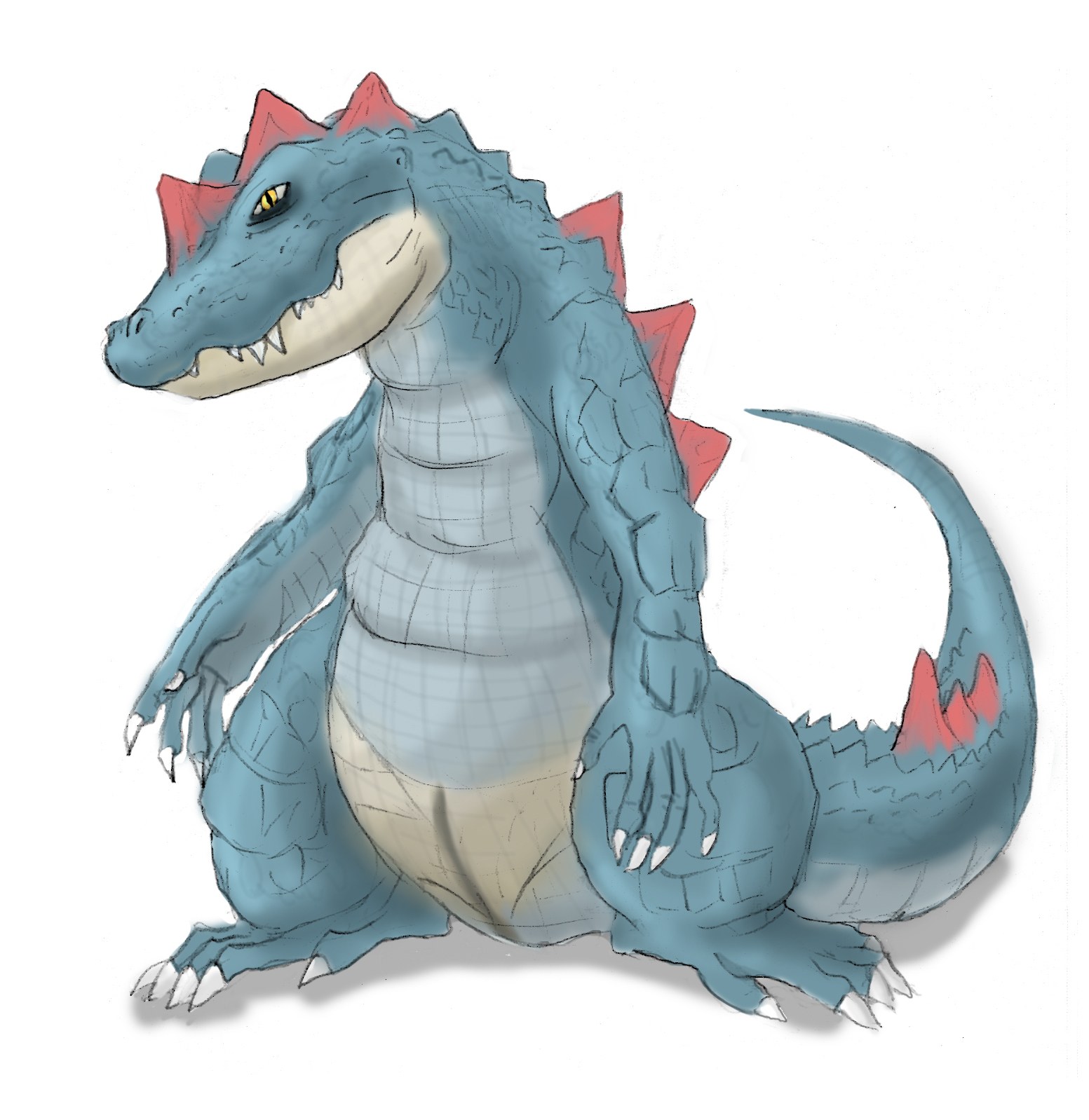 blue crocodile-like creature