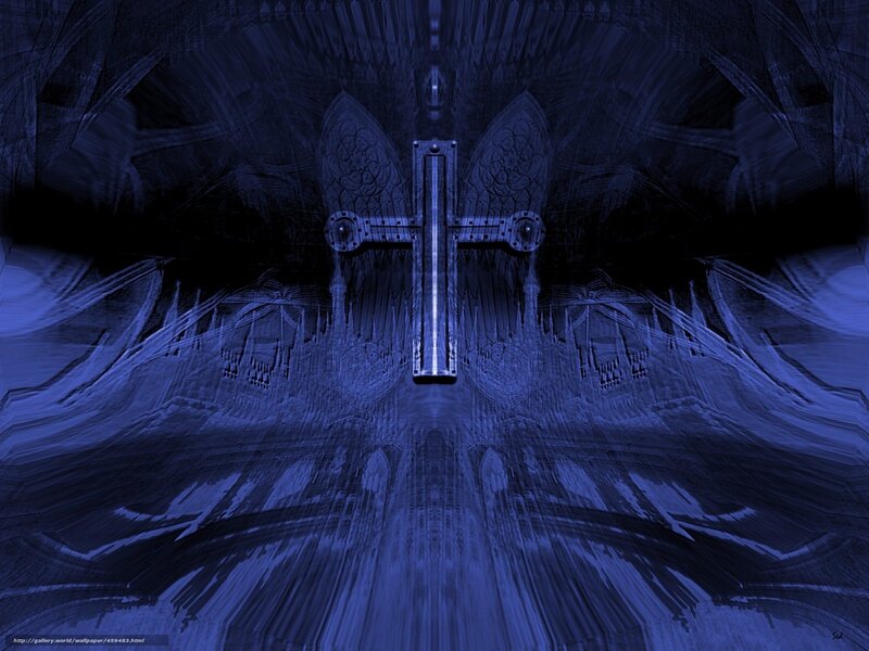 Blue cross abstract artwork