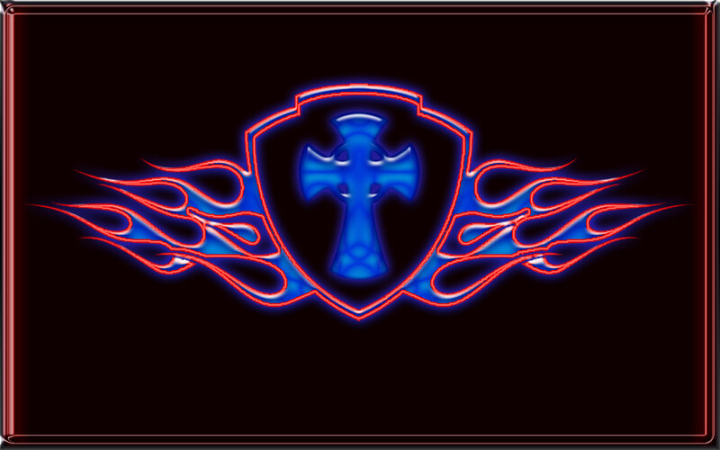 blue cross flame emblem