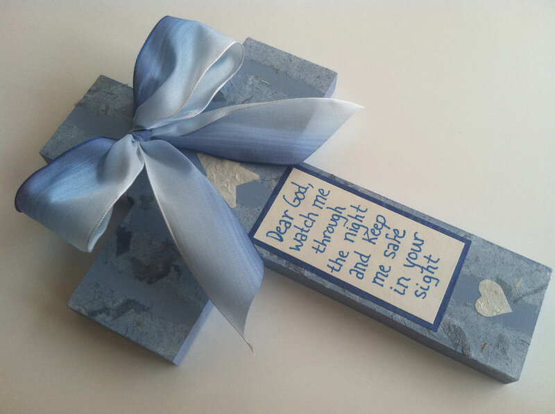 Blue Cross with Ribbon
