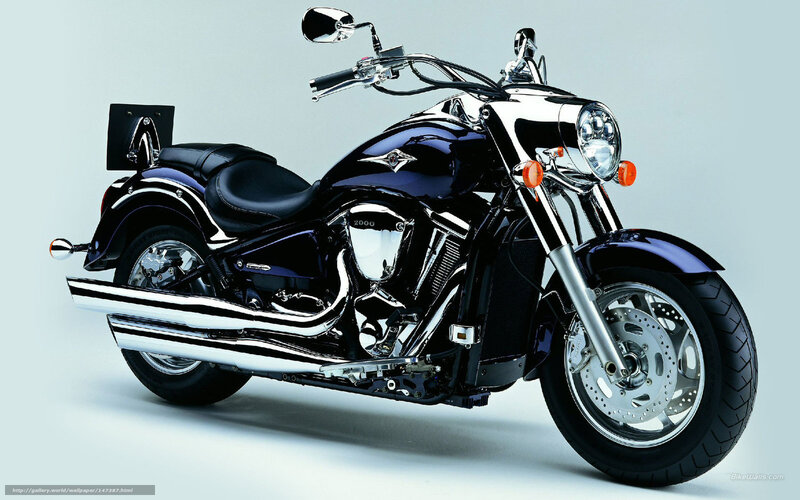 Blue Cruiser Motorcycle — Black, Neutral