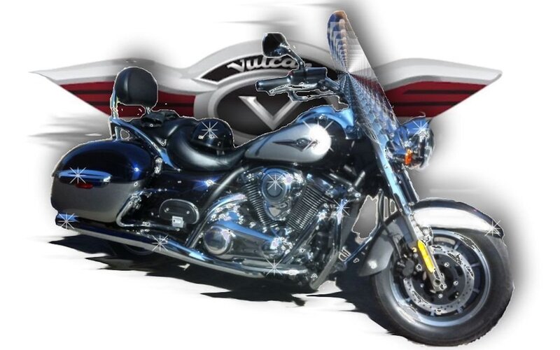 Blue Cruiser Motorcycle — Black