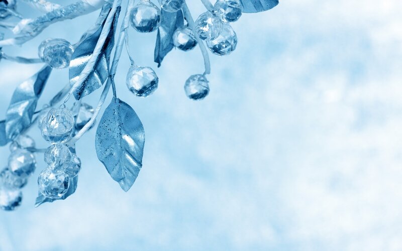 blue crystal branch decoration