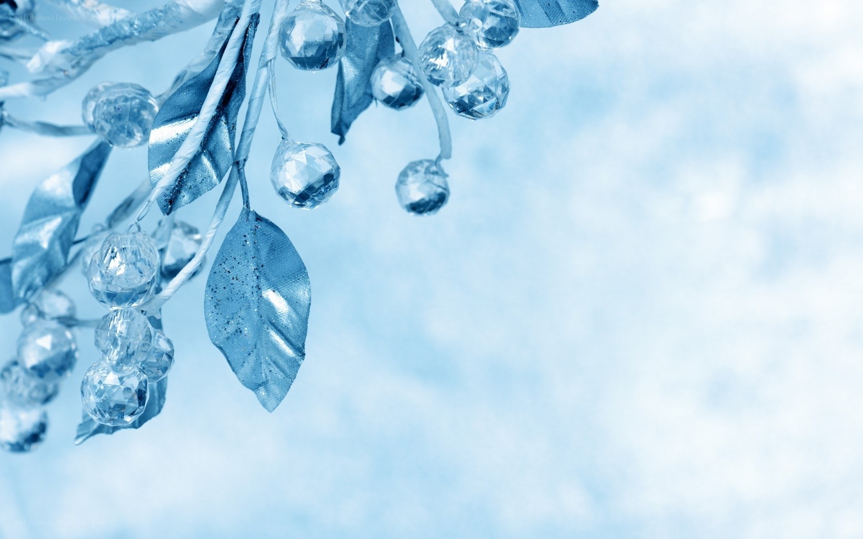 blue crystal branch decoration