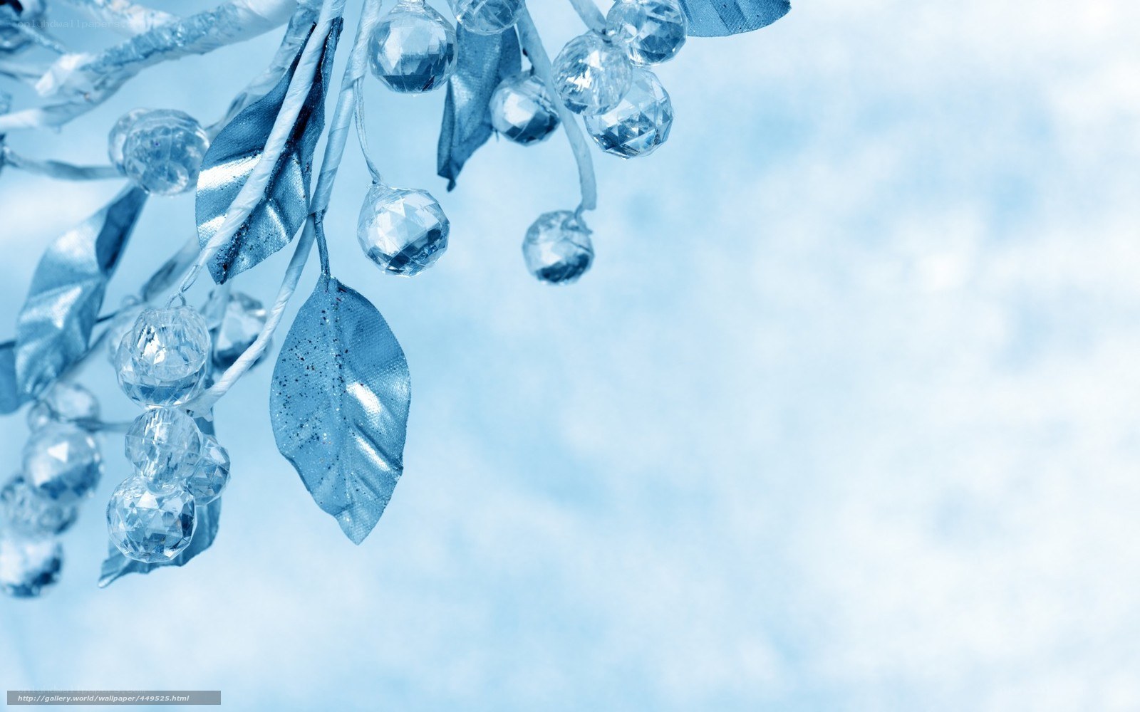 blue crystal branch decoration