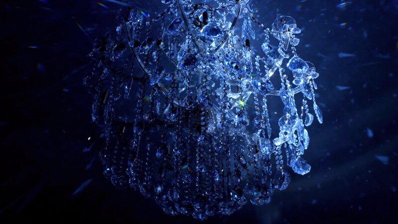 Blue Crystal Chandelier — Dramatic