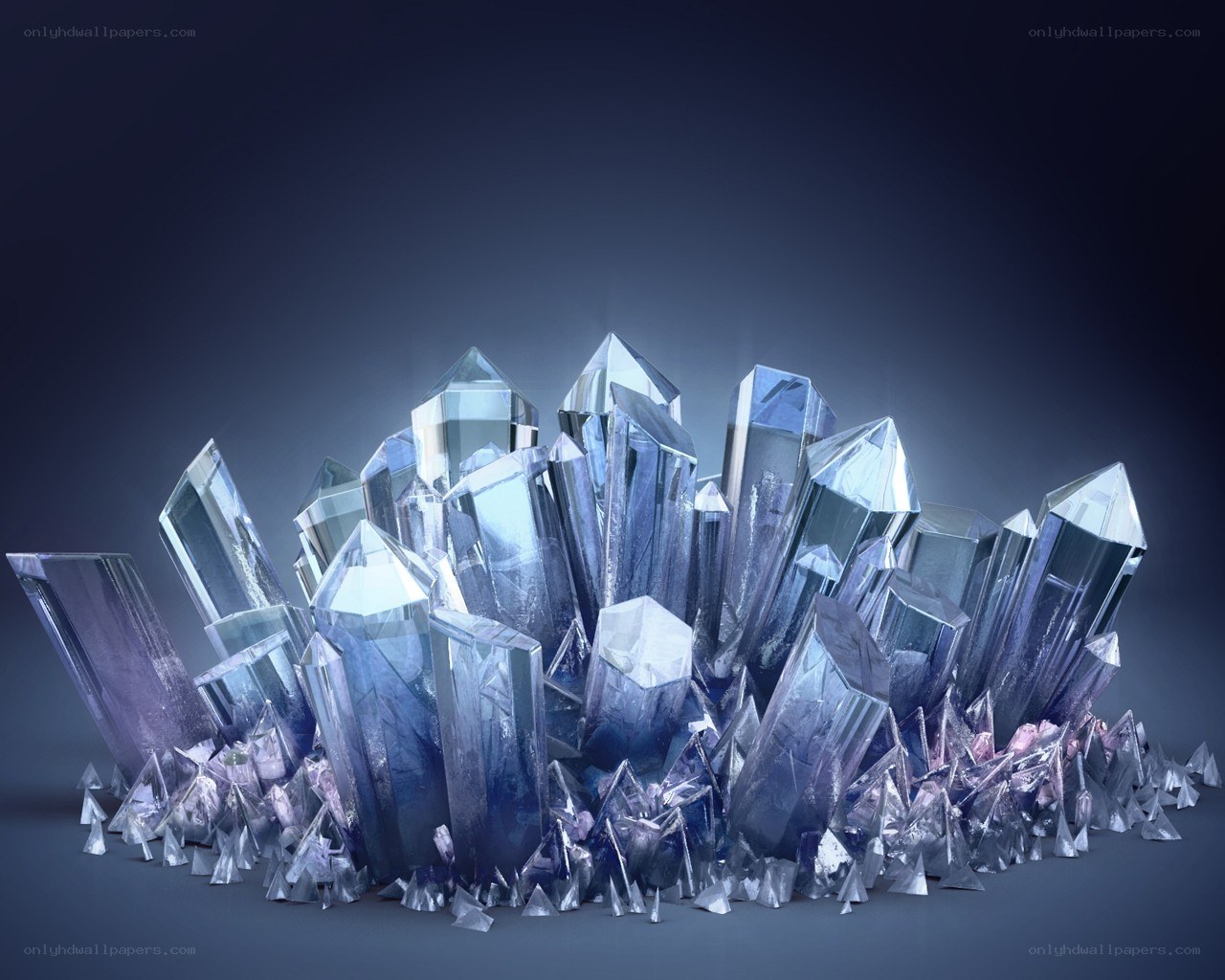 blue crystal cluster