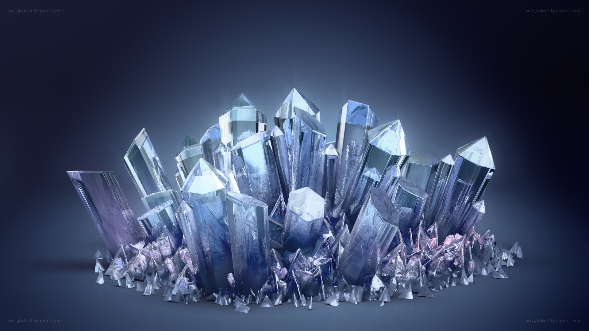 blue crystal cluster
