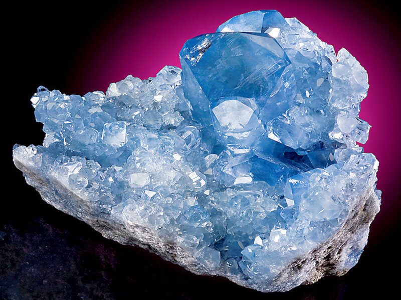 Blue Crystal Cluster — Dramatic