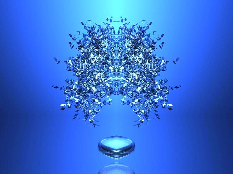 blue crystal explosion