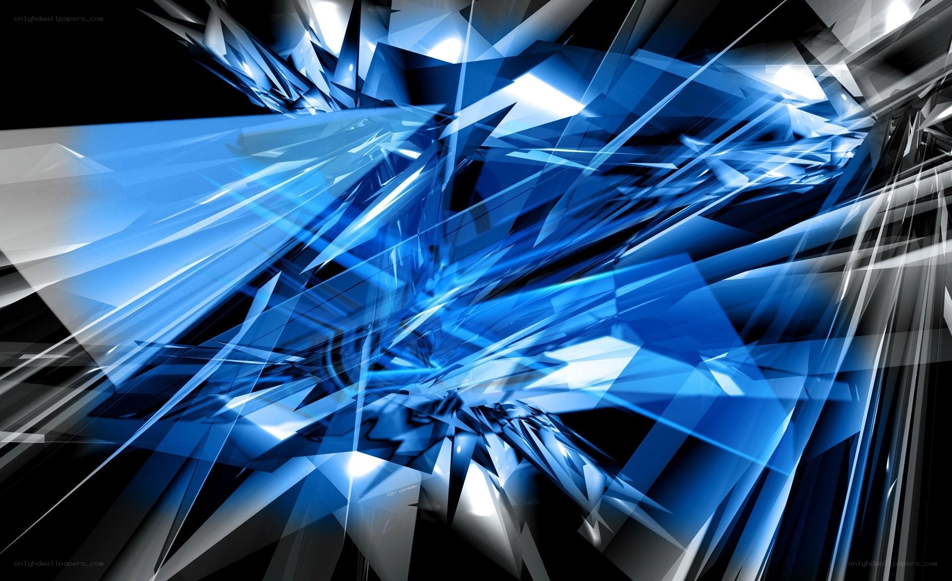 blue crystal explosion