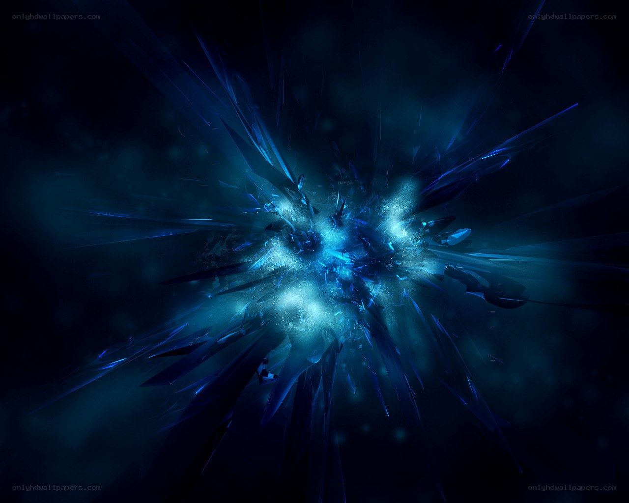 blue crystal explosion