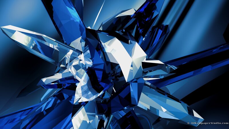 Blue crystal explosion
