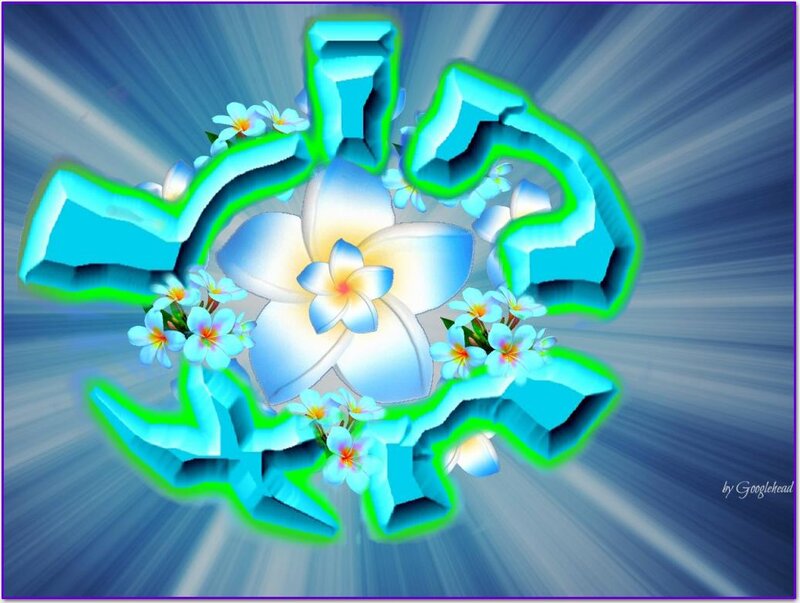 Blue Crystal Flower Design