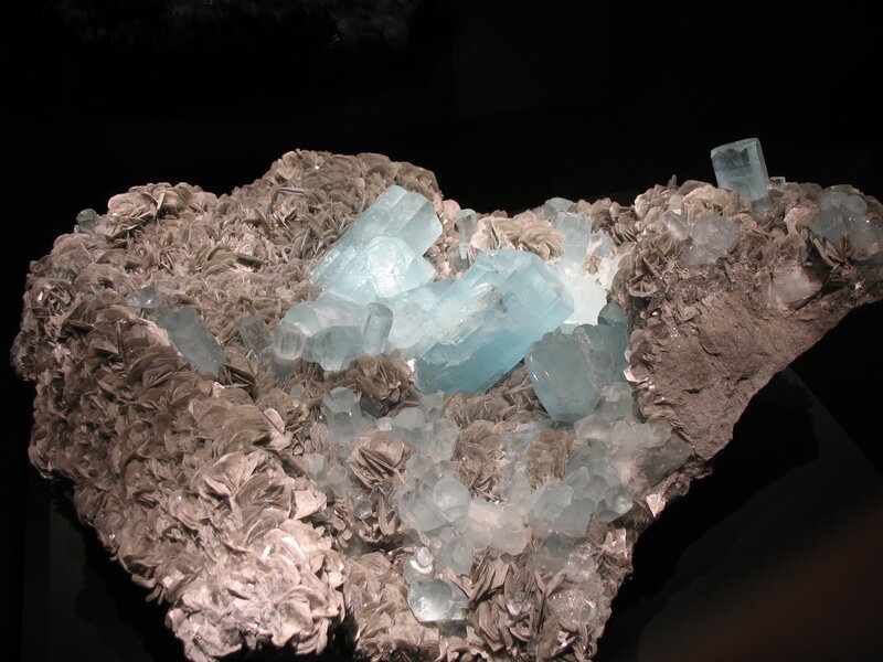 Blue crystal mineral specimen
