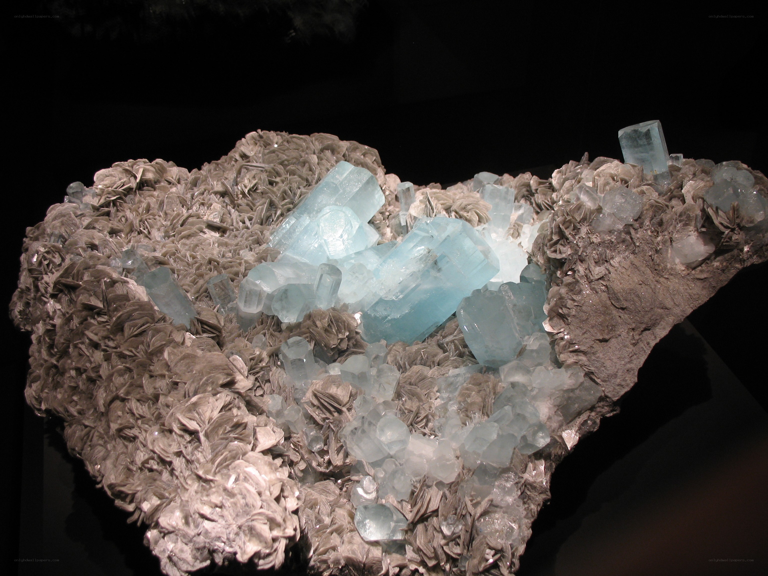 Blue crystal mineral specimen