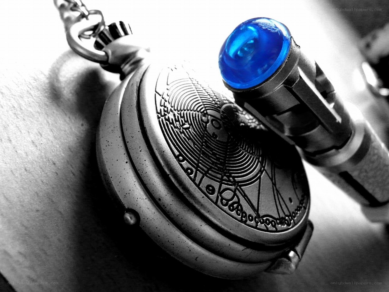 blue crystal pocket watch