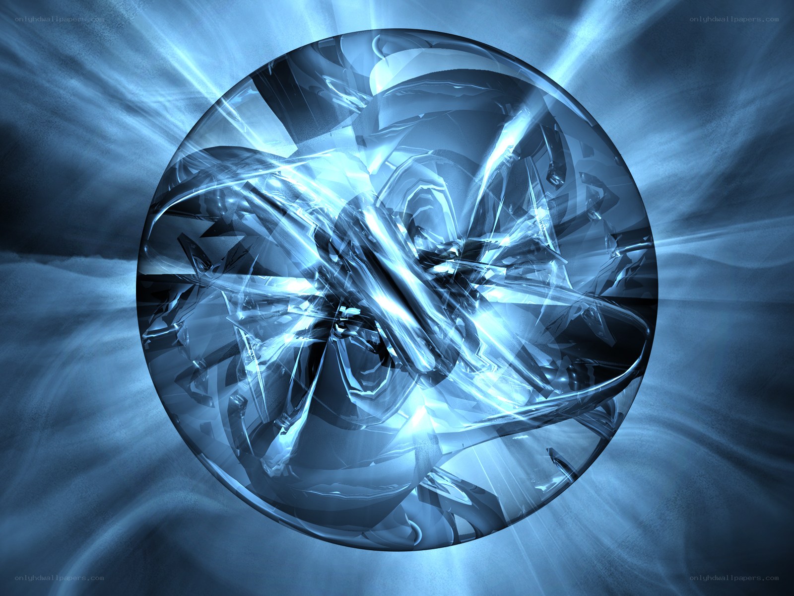 blue crystal sphere abstract