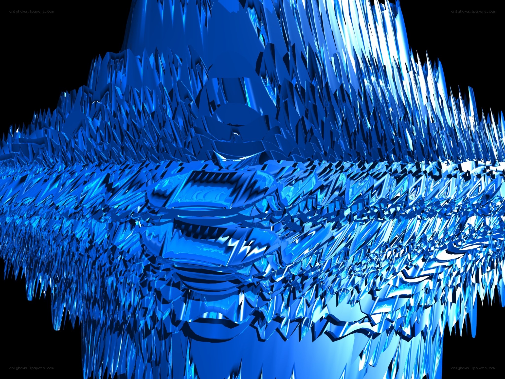 blue crystalline abstract form