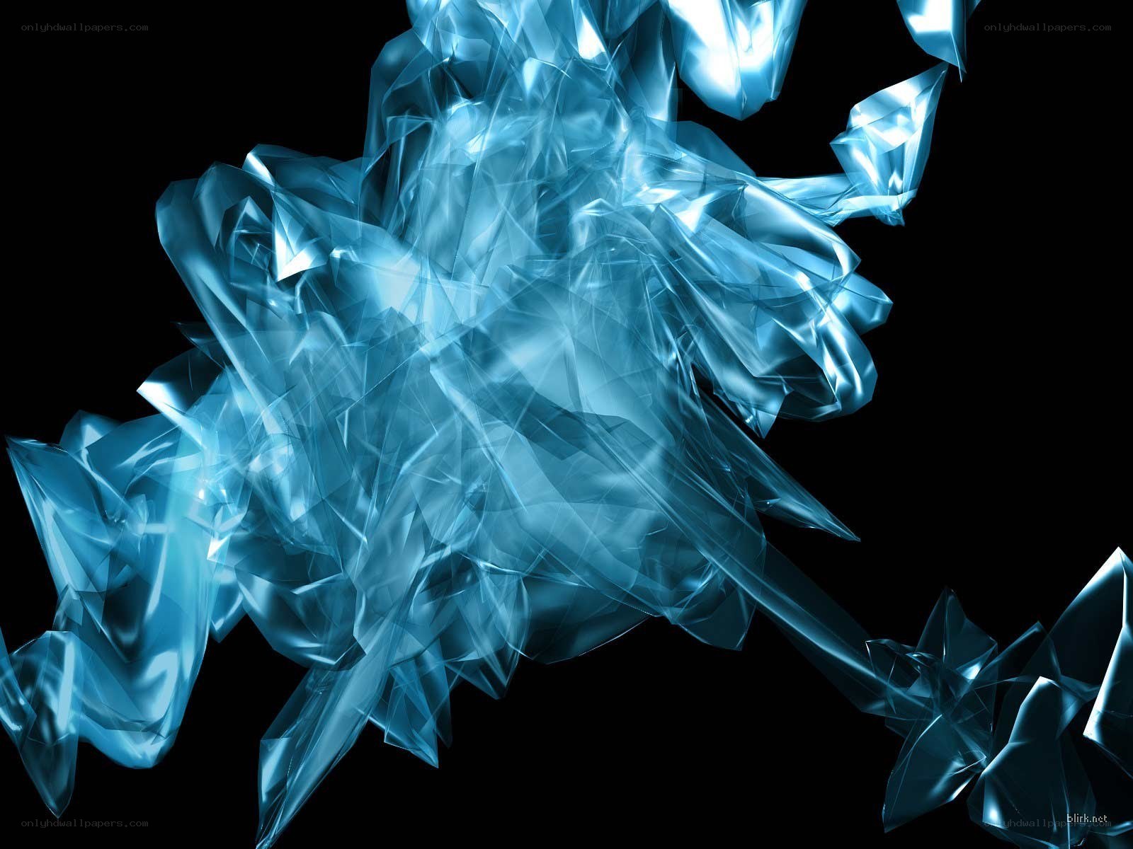 blue crystalline abstract form