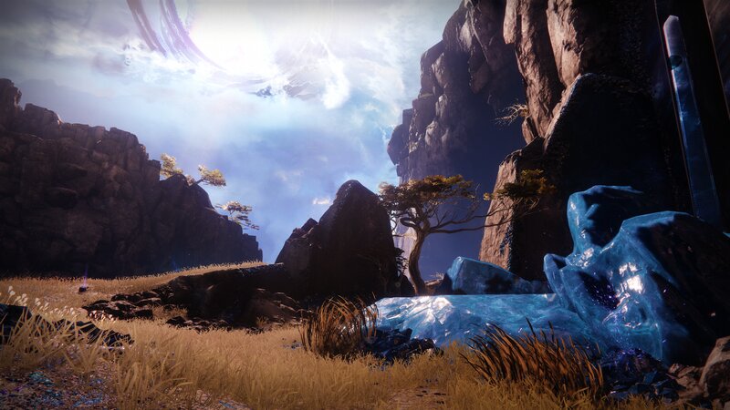 Blue Crystalline Formation — Dramatic