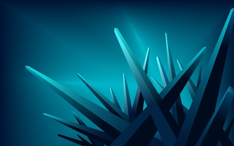 Blue Crystalline Spikes — Dramatic