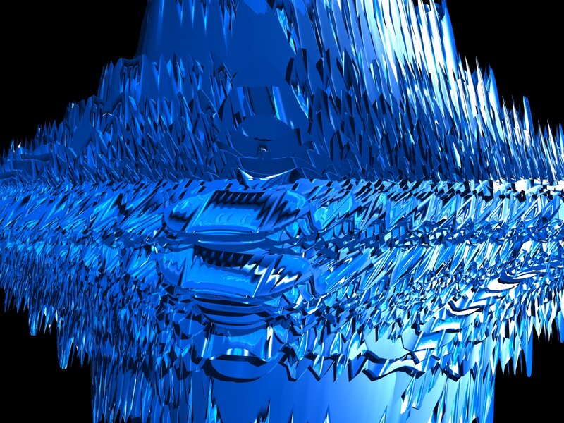 Blue Crystalline Structure — Dramatic, 3d Render, Crystals