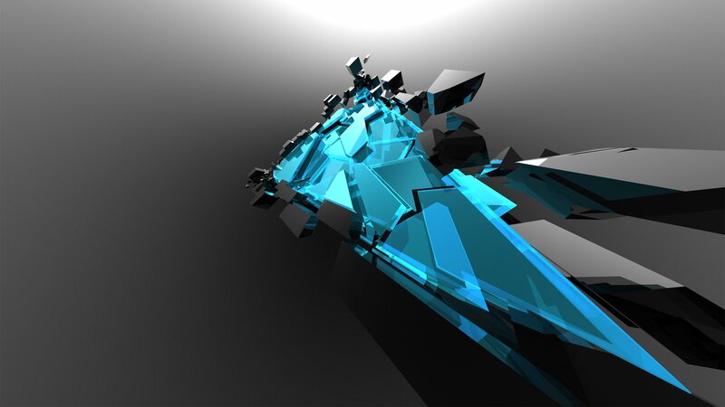 Blue Crystalline Structure — Dramatic, 3d Render