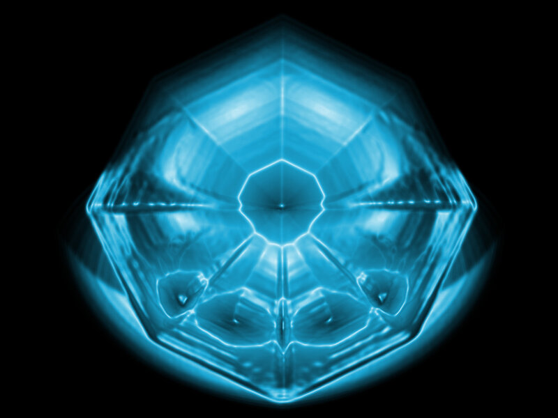 Blue Crystalline Structure — Dramatic, Abstract